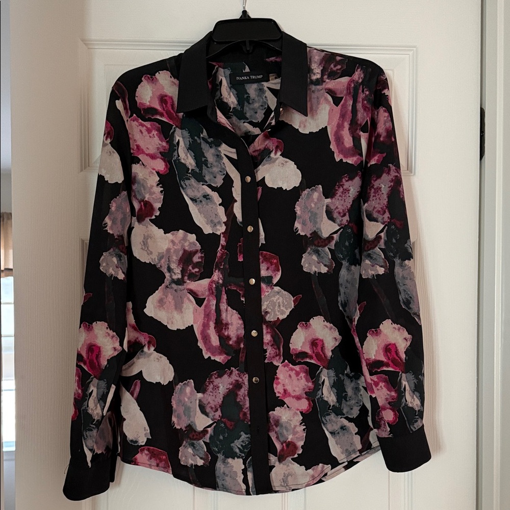 Ivanka Trump Multicolor Floral Blouse